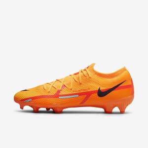 Nike Phantom GT2 Pro FG Firm-Ground Voetbalschoenen Dames Oranje Lichtrood Zwart | NK178VDP