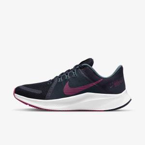 Nike Quest 4 Weg Hardloopschoenen Dames Blauw Grijs Groen Wit Roze | NK381ZDH