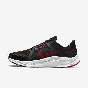 Nike Quest 4 Weg Hardloopschoenen Heren Zwart Wit Donkergrijs Rood | NK751SER