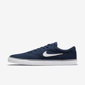 Nike SB Chron 2 Canvas Skateschoenen Dames Donkerblauw Donkerblauw Zwart Wit | NK603CBU