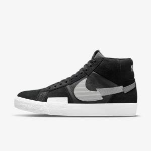 Nike SB Zoom Blazer Mid Premium Skateschoenen Heren Zwart Grijs Wit | NK436RBN