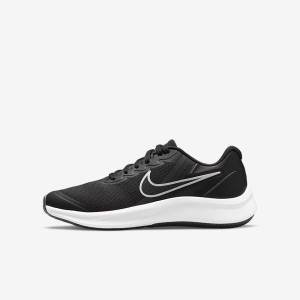 Nike Star Runner 3 Older Weg Hardloopschoenen Kinderen Zwart Donkergrijs | NK379XHN