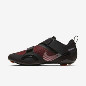 Nike SuperRep Cycle Indoor Cycling Fitness Schoenen Heren Zwart Rood Metal Zilver | NK913IYP