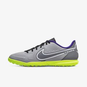 Nike Tiempo Legend 9 Club TF Turf Voetbalschoenen Heren Lichtgrijs Wit | NK596VCL