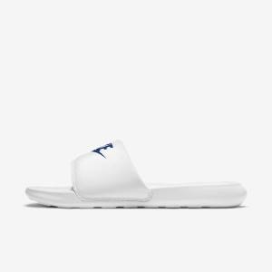 Nike Victori One Badslippers Heren Wit Koningsblauw | NK538LIS