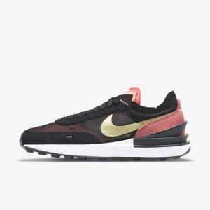 Nike Waffle One Sneakers Dames Zwart Rood Lichtgroen | NK103FSC