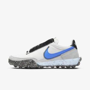 Nike Waffle Racer Crater Sneakers Dames Wit Zwart Blauw | NK861PDC