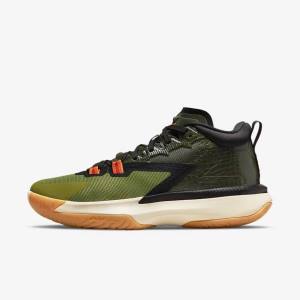 Nike Zion 1 Basketbalschoenen Heren Donkergrijs Groen Zwart | NK321HDZ