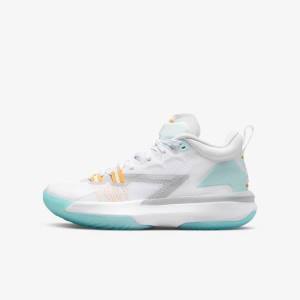 Nike Zion 1 Older Sneakers Kinderen Wit Oranje Turquoise Zwart | NK439ERD